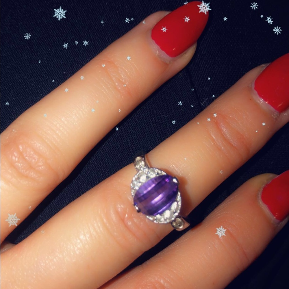 Amethyst birthstone ring